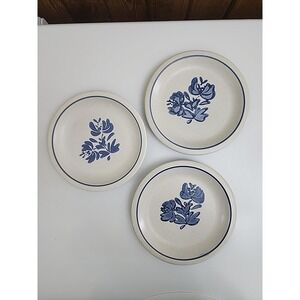Pfaltzgraff Yorktowne Blue Floral Stoneware 6 7/8" Salad Dessert Bread Plate VTG